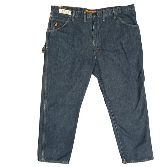 Wrangler FR Riggs Workwear Flame-Resistant Denim Jeans 44X32 Blue Cotton Mens Wo - Picture 1 of 11
